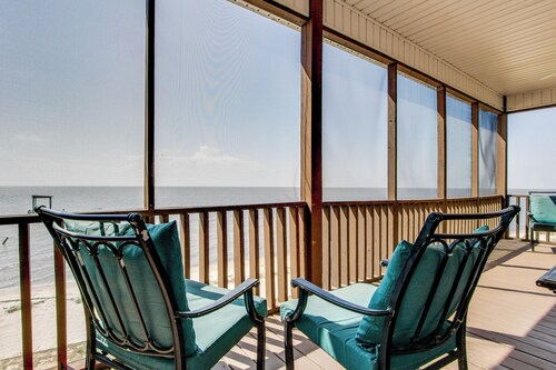 Private Beach & Views! Stilted Ocean Springs Home