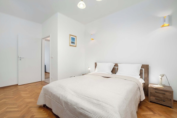 2 bedrooms, iron/ironing board, travel crib, WiFi