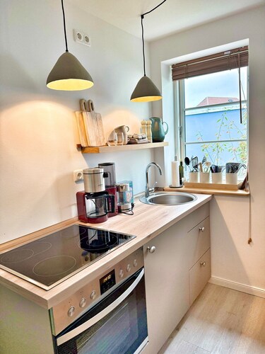 Romantisches Apartment für 2 Pers. - 200m zum Strelasund mit Blick auf Stralsund