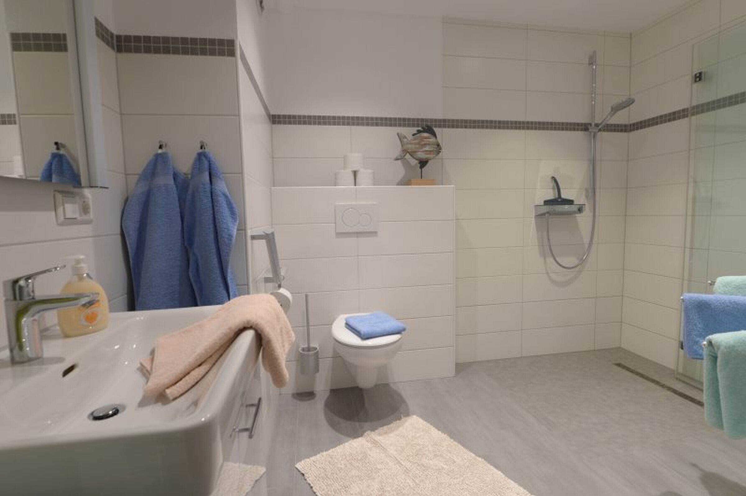Dusche, Haartrockner, Handtücher