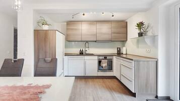 Fridge, oven, stovetop, dishwasher