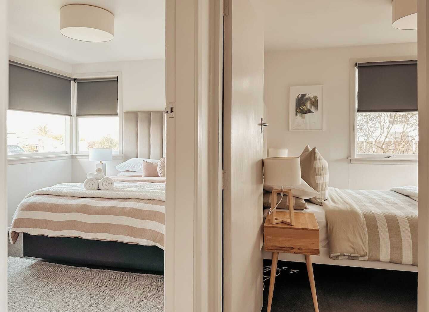 3 makuuhuonetta, työpöytä, silitysrauta/-lauta, vauvan matkasänky