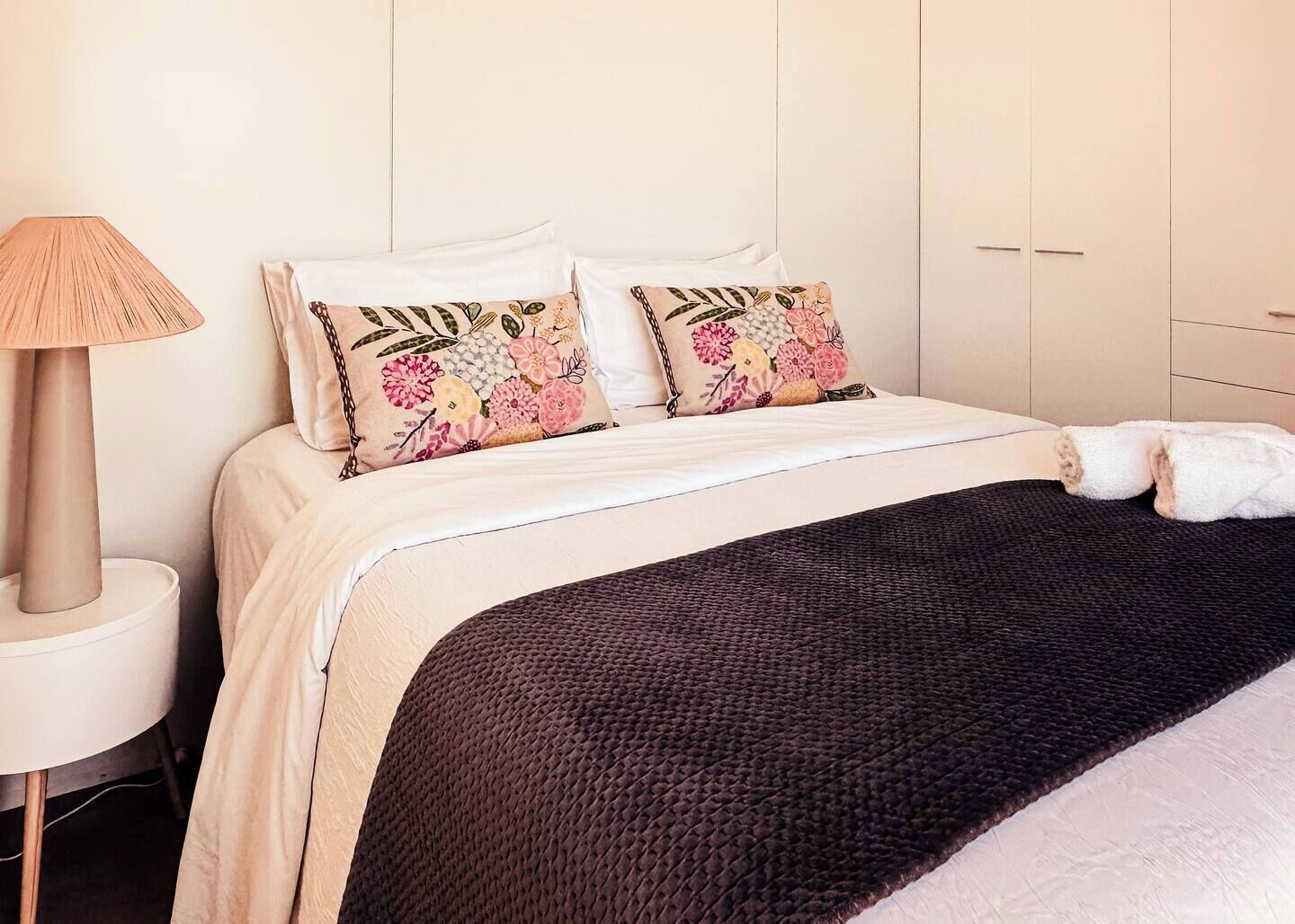 The bedroom - soft linens and peaceful hues for restorative nights.