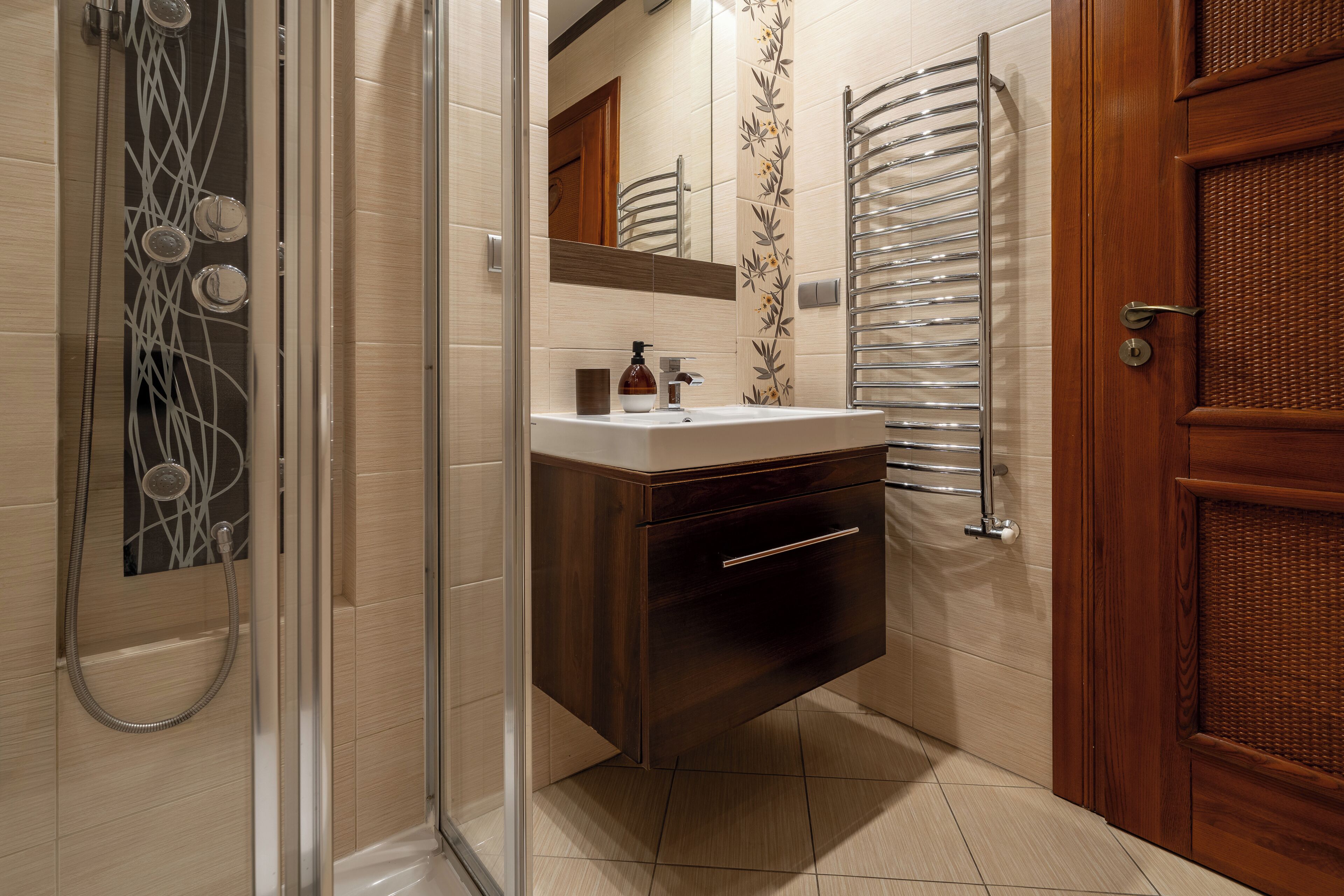 Leilighet, balkong, fjellutsikt | Bad