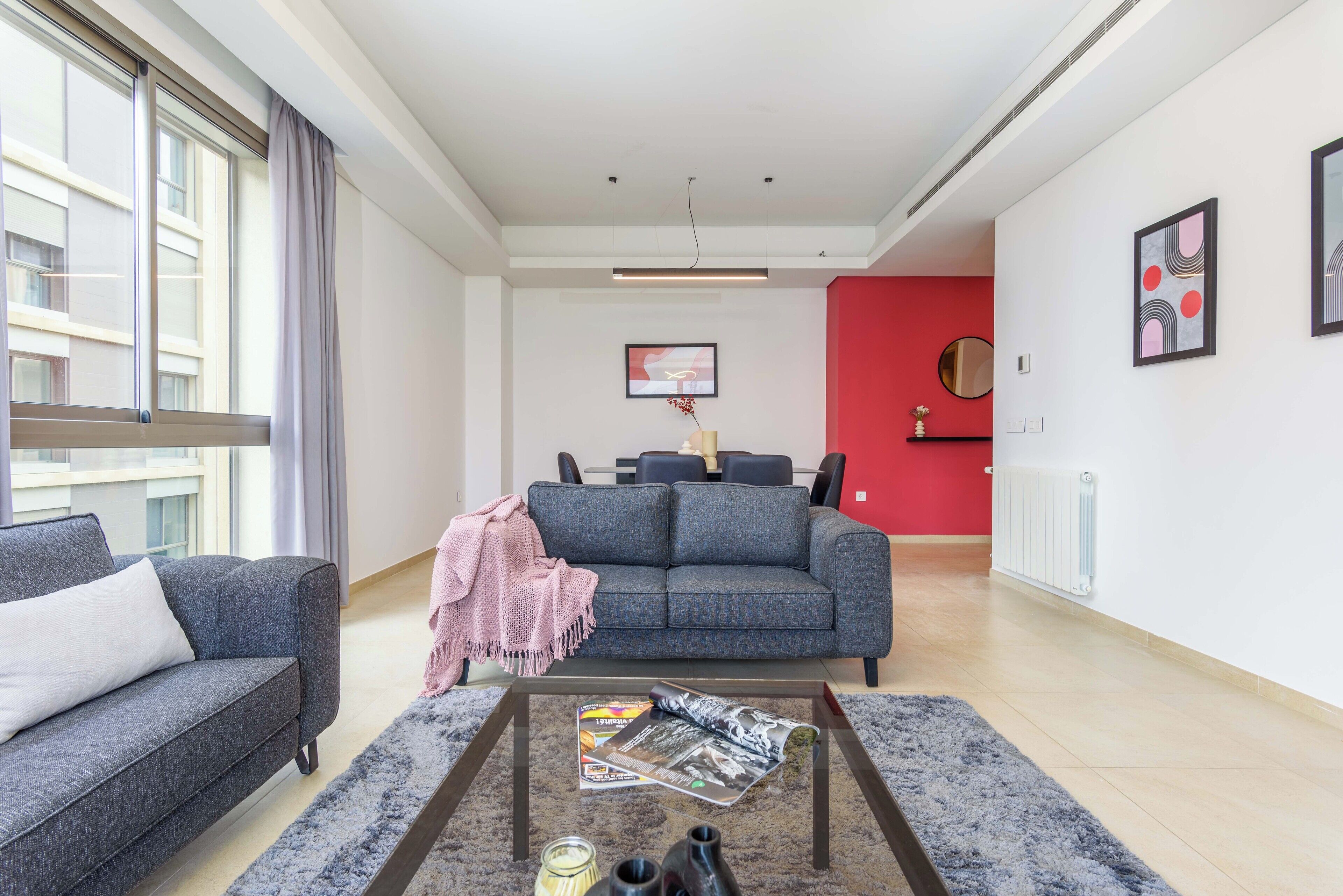 Apartment, 3 Bedrooms, Kitchen, City View | Living room | 55-inch Smart TV with cable channels, streaming services