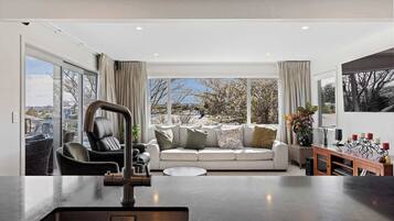 TV, fireplace, offices