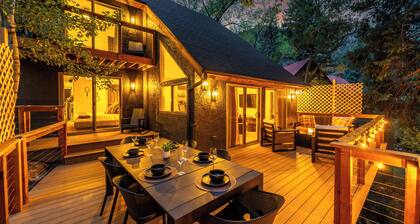 Creek Front with Firepit Patio, BBQ & Theatre Near Hot Springs, Hiking, Biking