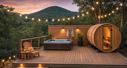 Creek Front with Firepit Patio, BBQ & Theatre Near Hot Springs, Hiking, Biking