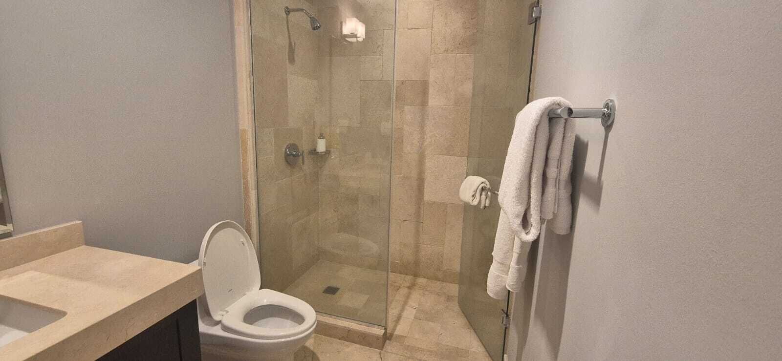 Shower, toilet paper