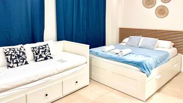 1 slaapkamer, een strijkplank/strijkijzer, internet, beddengoed