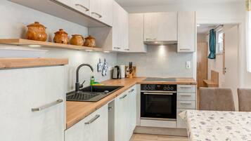 Fridge, oven, stovetop, dishwasher