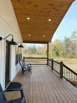 Terrace/patio - NEW ADK Escape w/hot tub on trails, pet friendly! (Wells)
