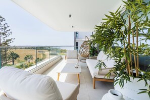 Apartment, Balcony, Lake View | Balcony - Aelia Chic 2-BR Apt & Balcony in Larnaca (Larnaca)