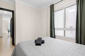 2 slaapkamers, een strijkplank/strijkijzer, wifi, beddengoed