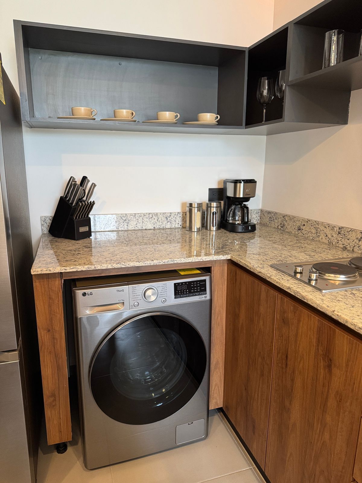 Microwave, stovetop, coffee/tea maker, toaster