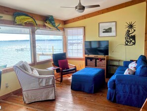 Smart TV, libros, biblioteca musical y estéreo 