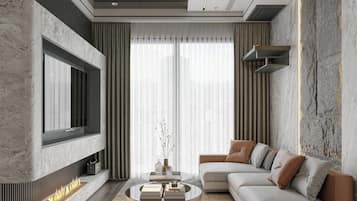 Departamento Gallery, 2 habitaciones, balcón, vista a la ciudad | Ropa de cama hipoalergénica, minibar y decoración personalizada