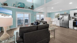Living area - Sandy Sunset Sound front 4BR Home Two Decks w/ Sunset Views Boat Dock (Navarre)