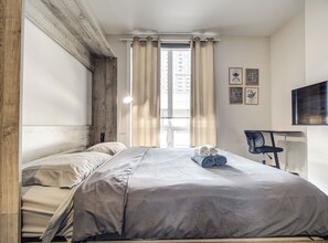 1 bedroom, iron/ironing board, Internet, bed sheets