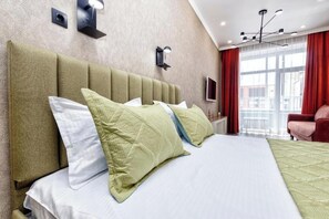 1 غرفة نوم وخدمة الإنترنت وملاءات أسرّة