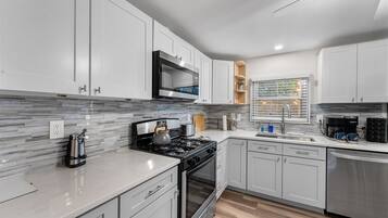 Microwave, oven, stovetop, dishwasher