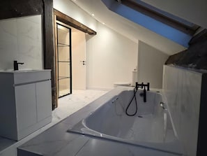 Ducha, secador de pelo y toallas