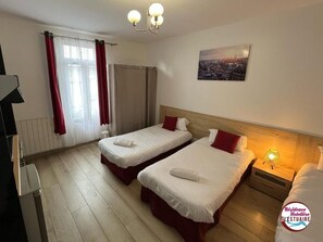 Blackout curtains, iron/ironing board, free WiFi