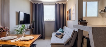 Flats Praia Uberlândia - Apartment close to Praia Clube - Leisure area 24-hour doorman