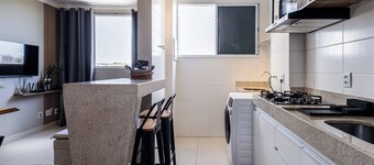 Flats Praia Uberlândia - Apartment close to Praia Clube - Leisure area 24-hour doorman