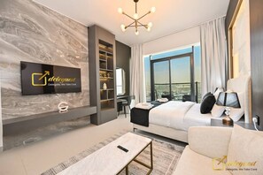 1 غرفة نوم ومكتب ومكواة/لوح كي وواي فاي