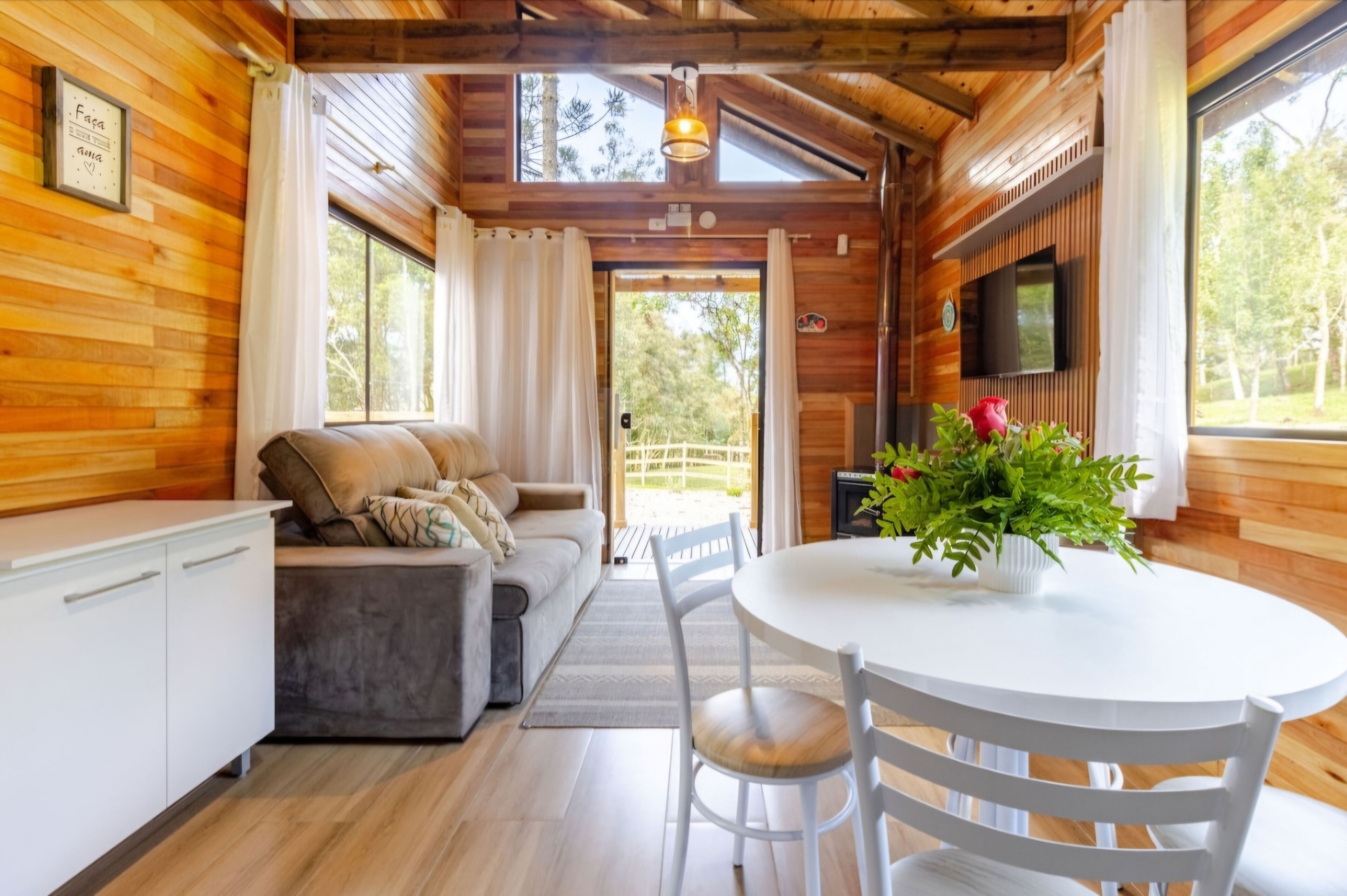 Televisión y chimenea 