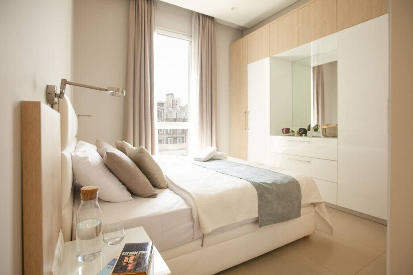 公寓, 1 张双人床, 厨房, 城市景观 | 城市景观