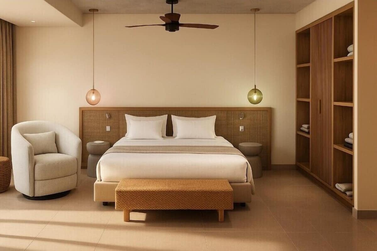 Comfort Double or Twin Room, Partial Sea View | In-room safe, desk, blackout drapes, soundproofing