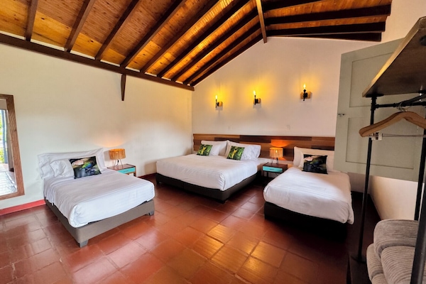 Habitació quàdruple Deluxe, vistes al jardí