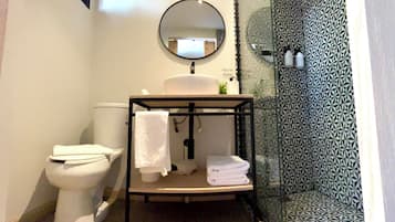 Basic Room, City View | Bathroom | Shower, towels, soap, shampoo