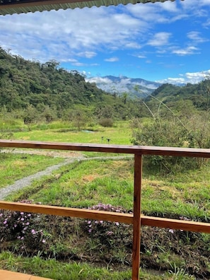 Kabin Basic, pemandangan gunung | Teras/patio
