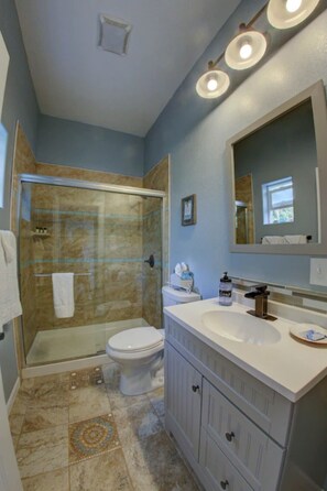 Shower, hair dryer, towels - Oceanfront Luxury Suite Overlooking Kachemak Bay and Homer Spit! (Homer)