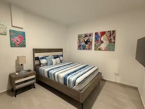 1 bedroom, iron/ironing board, bed sheets