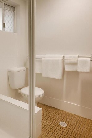 Executive Twin Room | Bathroom | Shower, free toiletries, hair dryer, shampoo - Cooks Endeavour Motor Inn (Tweed Heads)