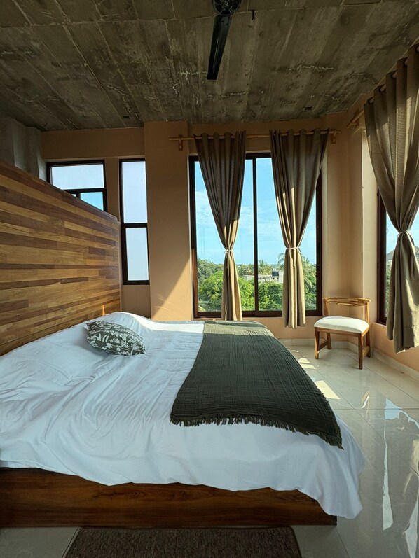 Grand Double Room, Partial Sea View | Egyptian cotton sheets, premium bedding, Select Comfort beds - Casa Ampa Zikatela - Brisas de Zicatela- Puerto Escondido (Brisas de Zicatela)