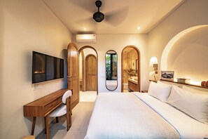 Luxury Villa, 3 Bedrooms, Patio, Pool View | Egyptian cotton sheets, premium bedding, in-room safe, desk