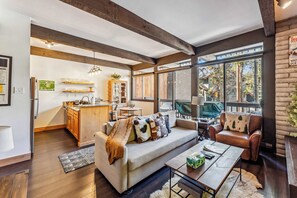 TV, fireplace, offices