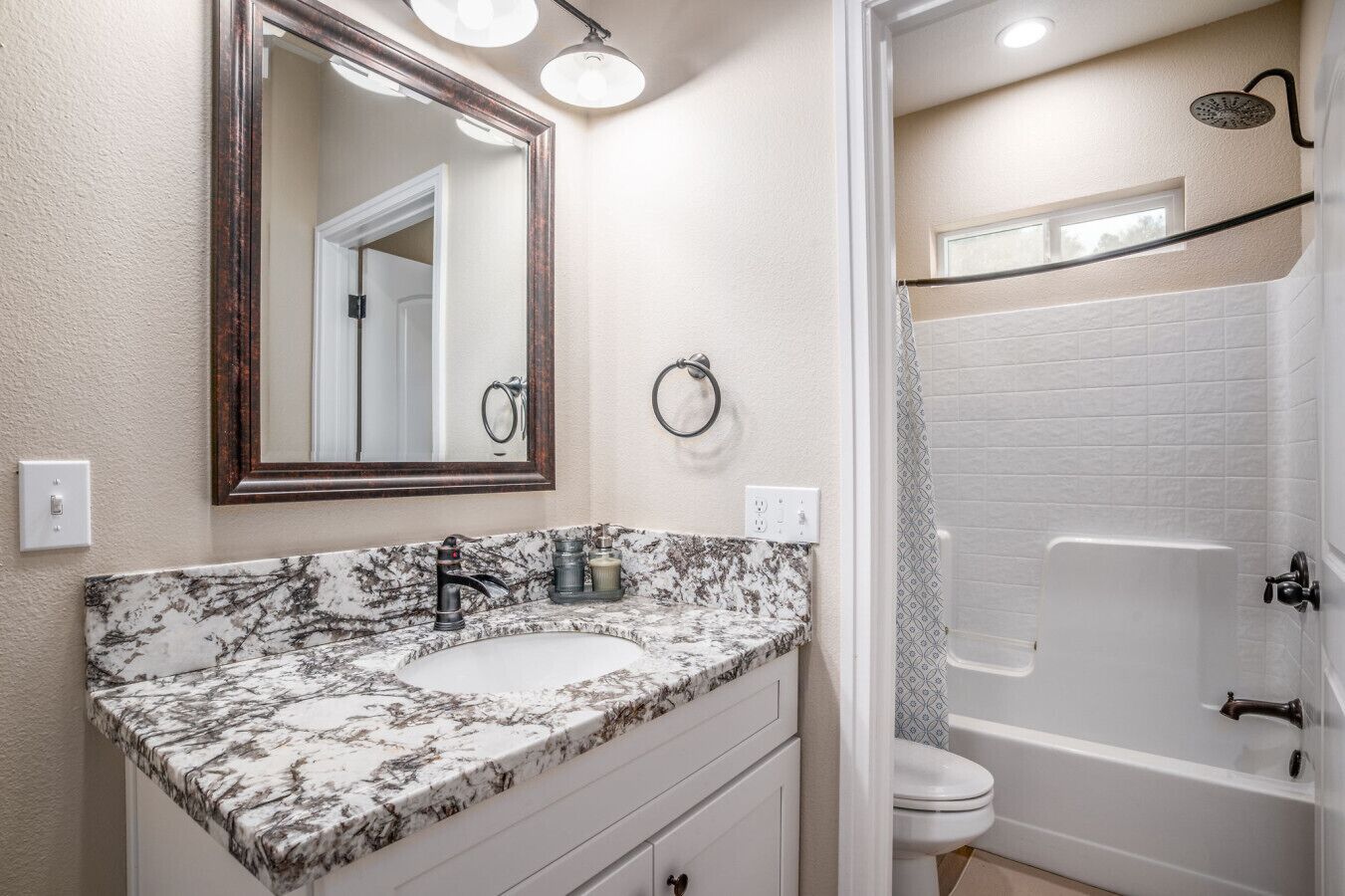 Hair dryer, bidet, towels