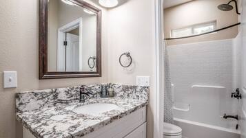 Hair dryer, bidet, towels