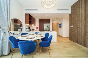 Exclusive Apartment, Balcony, Sea View | In-room dining - PVH - Beach Front 2BR in Le Pont 3 (Dubai)