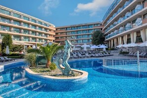 Seasonal outdoor pool, open 9:00 AM to 6:30 PM, pool umbrellas - Sandy bay hotel (Elenite)