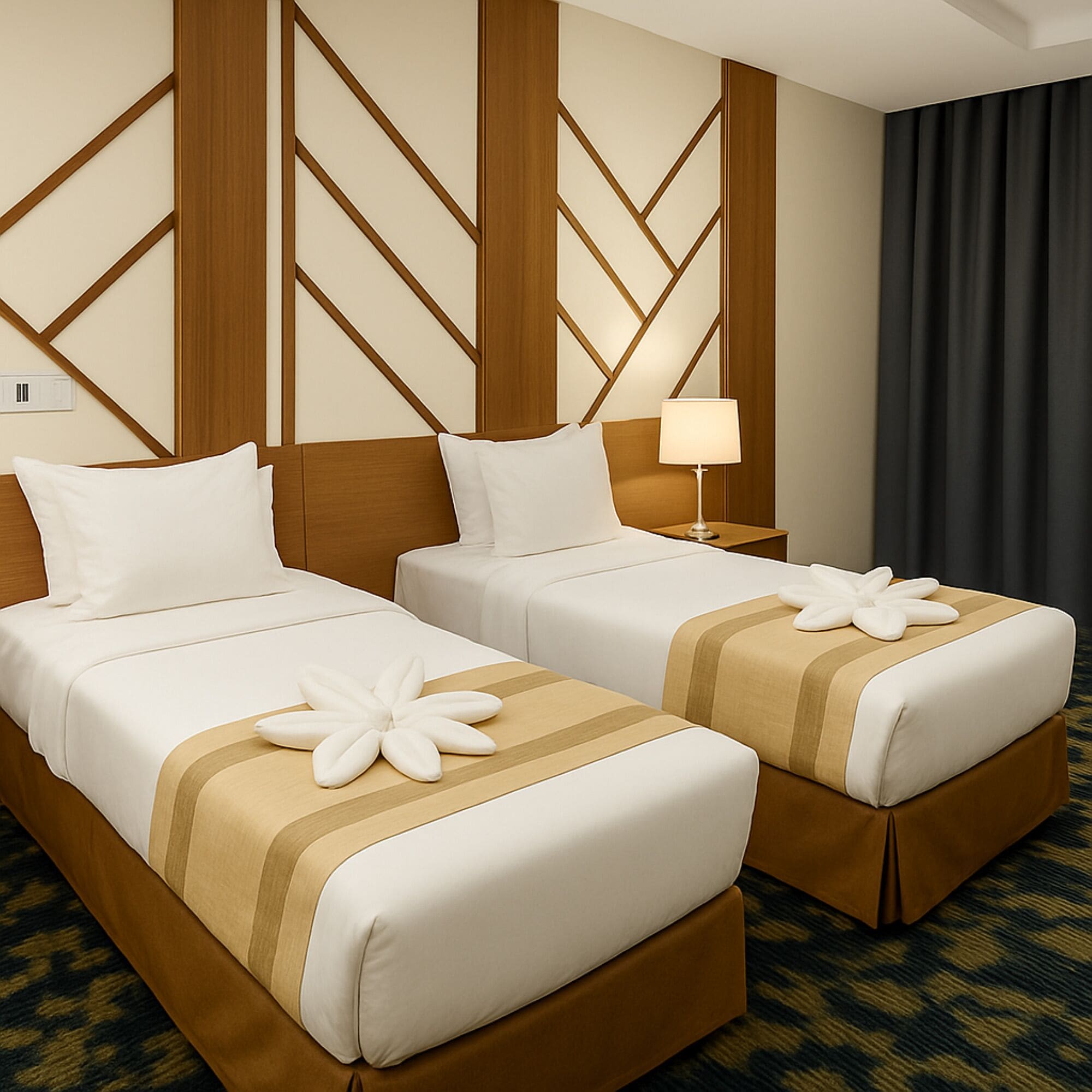 Deluxe dubbelrum eller tvåbäddsrum | Minibar, värdeförvaringsskåp på rummet, skrivbord och gratis wi-fi