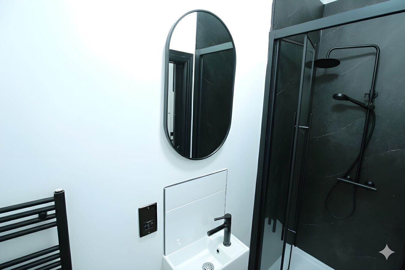 Shower, towels, soap, shampoo