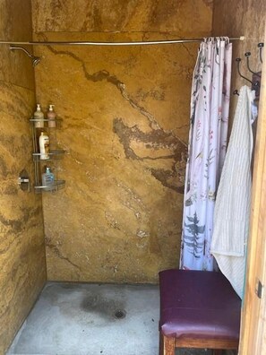 Towels, soap, shampoo, toilet paper