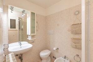 Chuveiro, secador de cabelo, toalhas de banho 